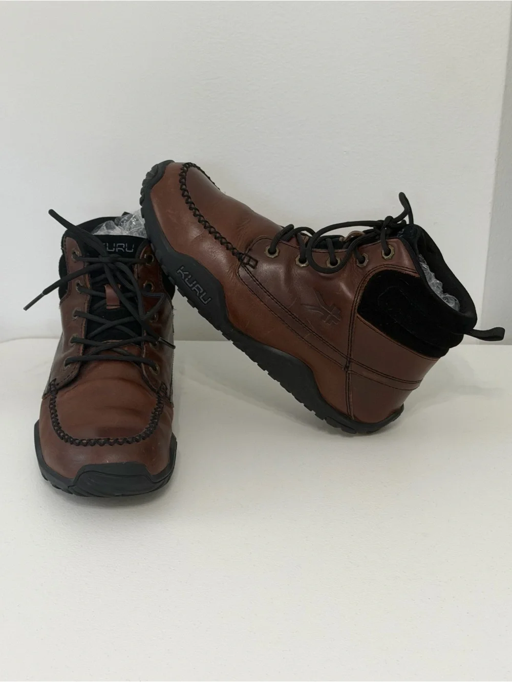 KURU Mens 8 Brown Leather Moc Toe Ankle Boots Orthopedic Comfort Orthotic Shoes
